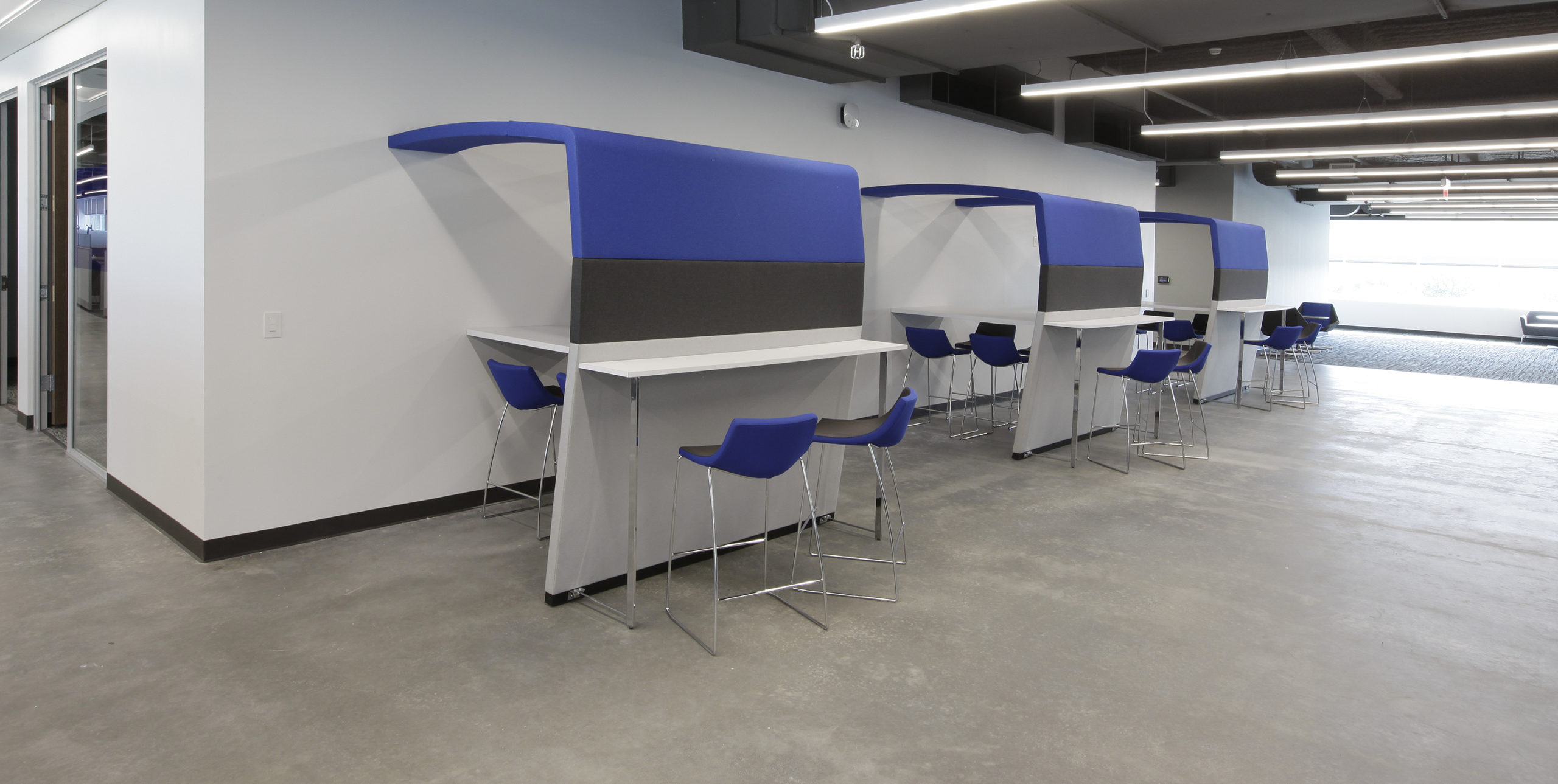 Common office space with hightop seating at Dealertrack Technologies