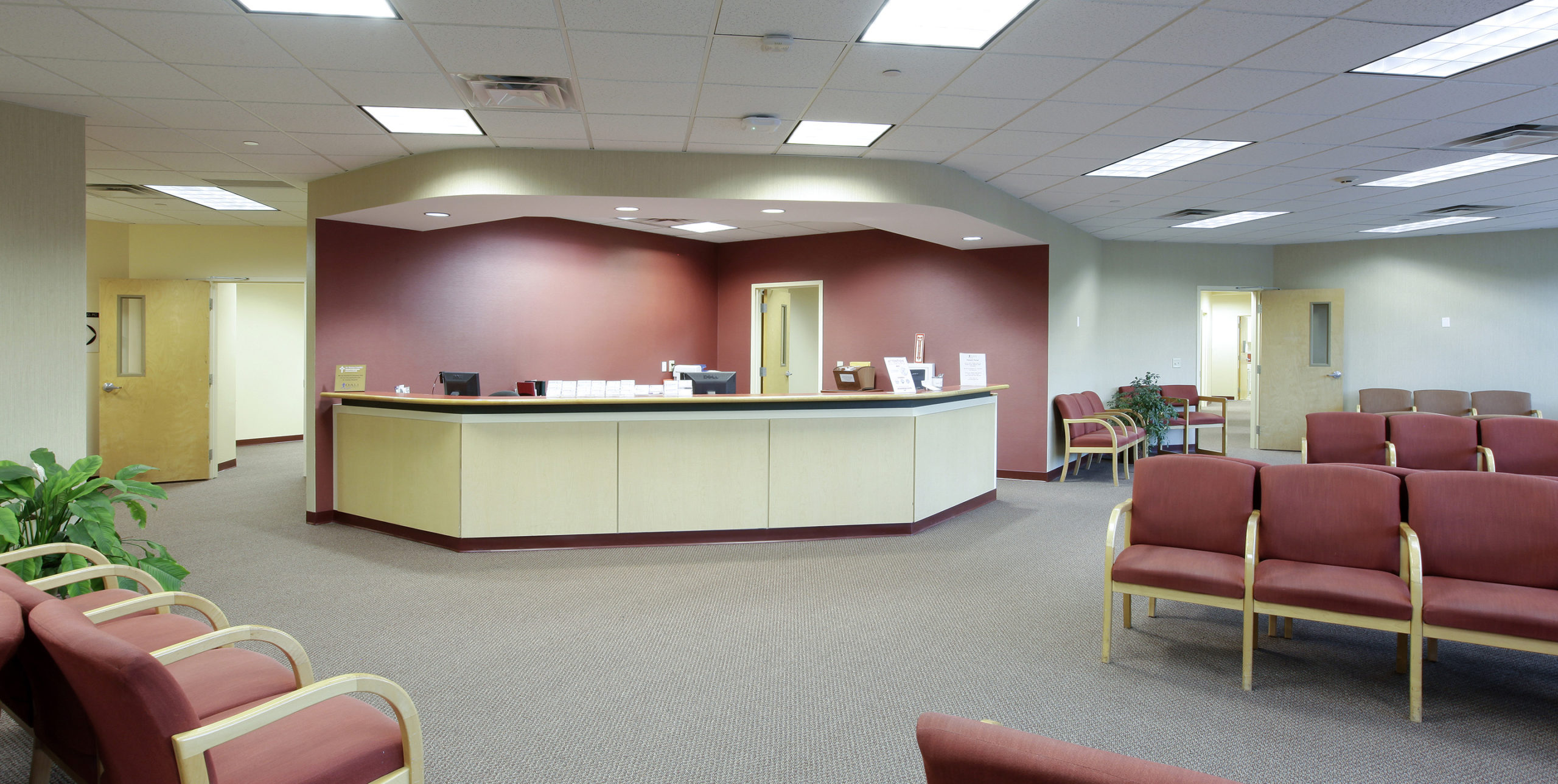Front desk reception and lobby at Orthopedic Associates of Long Island in East Setauket
