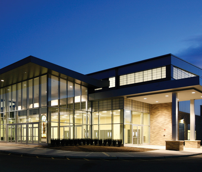 Exterior of Saint Anthony's High School in Melville