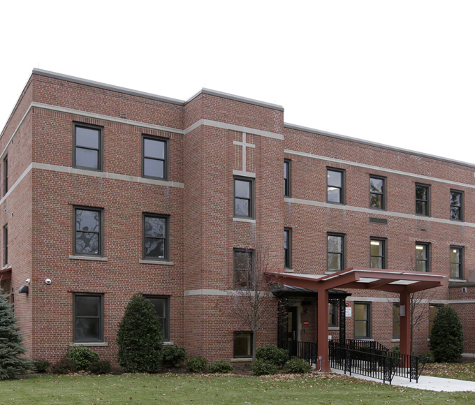 Exterior of St. Dominic's High School in Oyster Bay