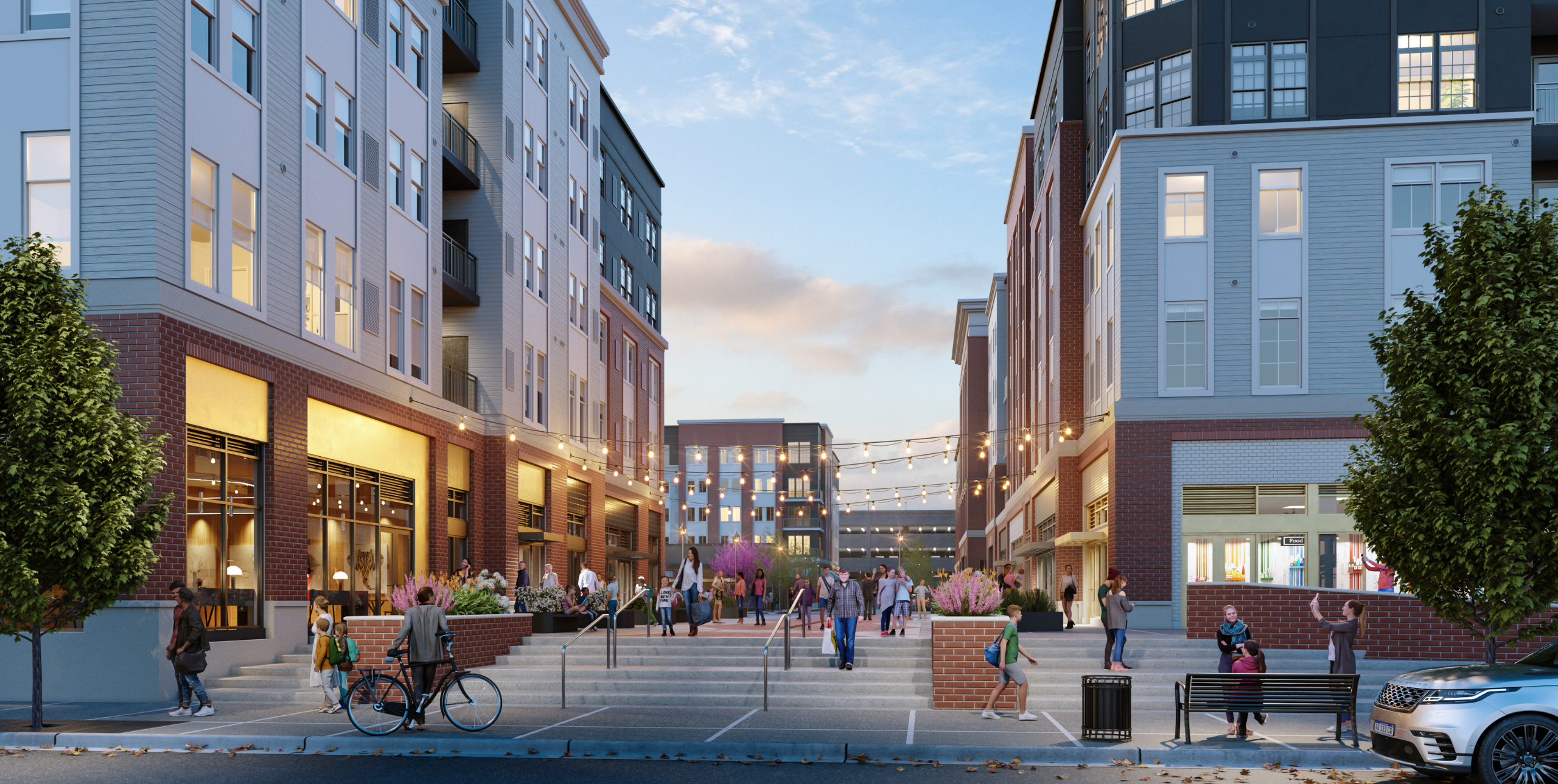 Rendering of outdoor area at Station Yards
