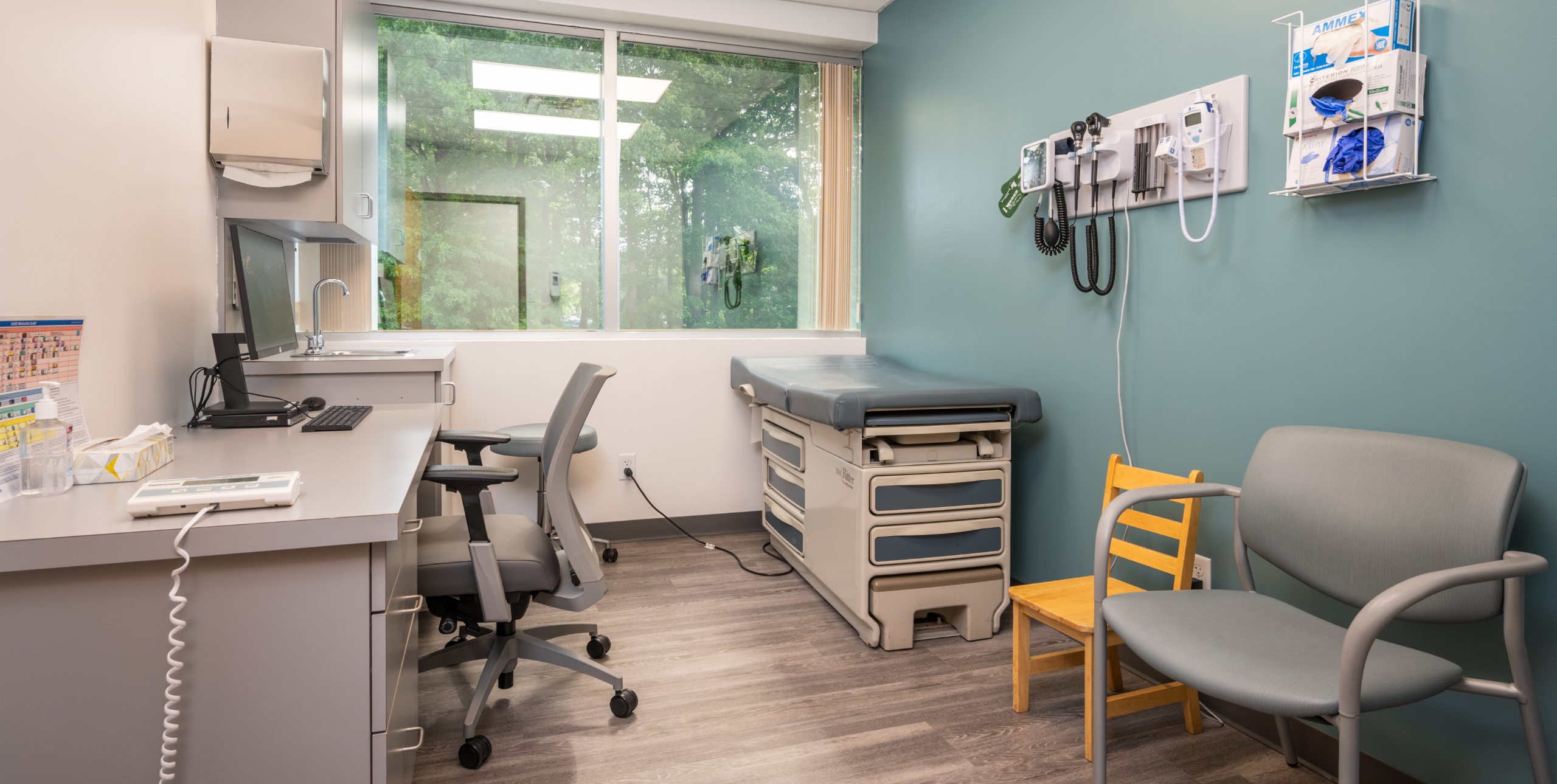 Patient exam room in the Advanced Pediatric Care office