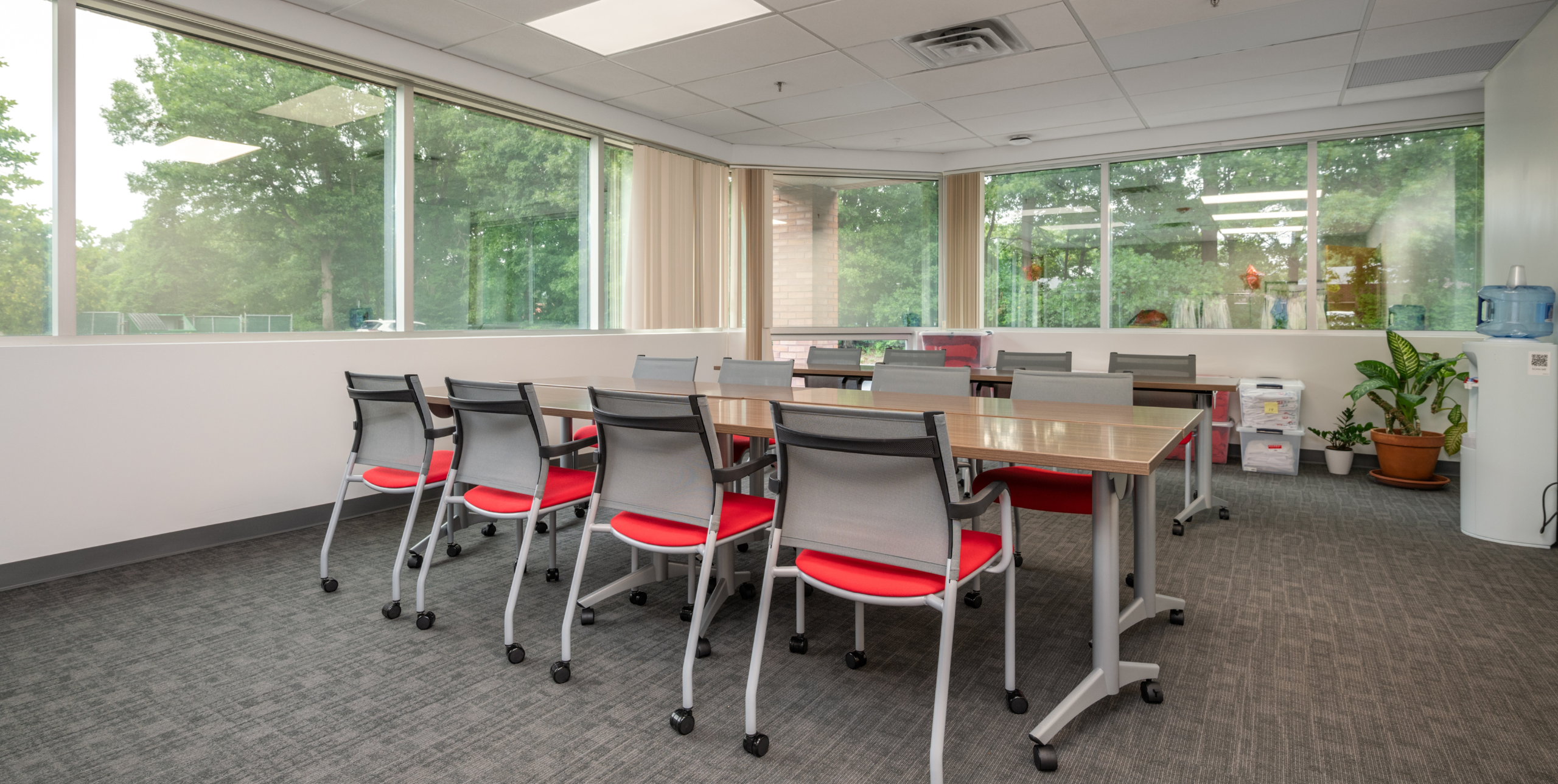 Conference room in the Stony Brook Marketing and Communications office