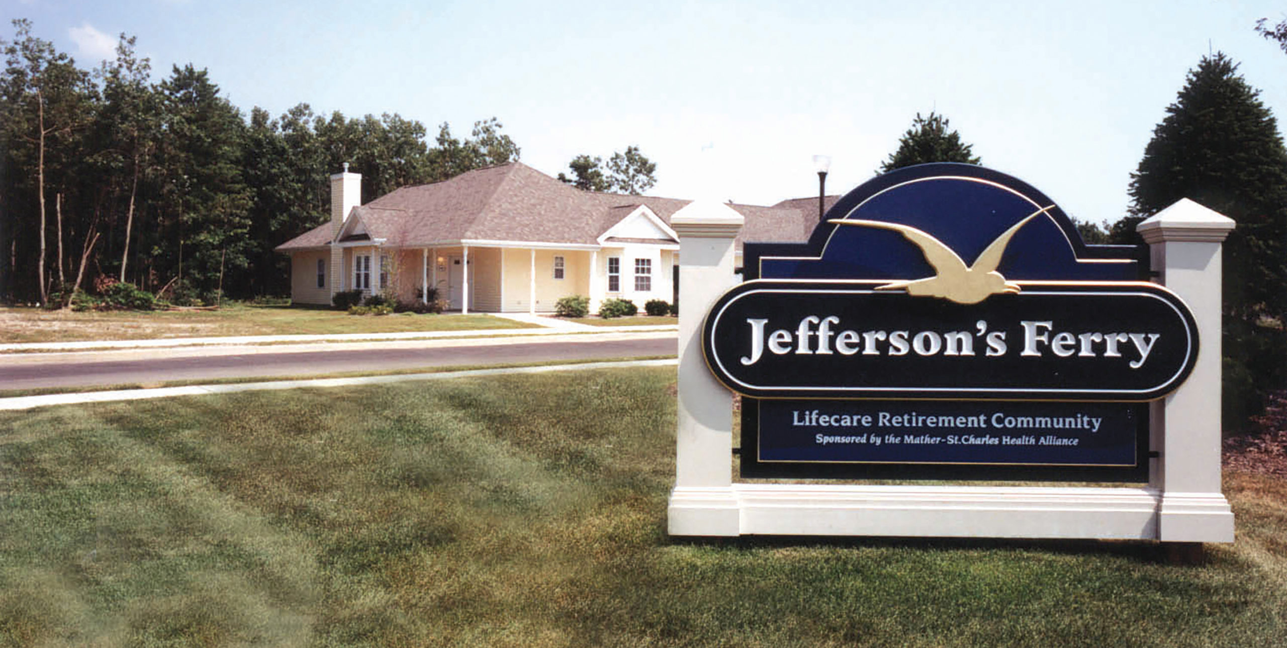 Exterior sign at Jefferson's Ferry in South Setauket