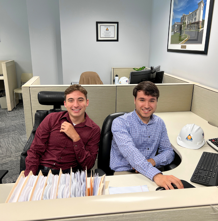 Matthew Deptola and Louis Frantellizzi working as TRITEC accounting interns