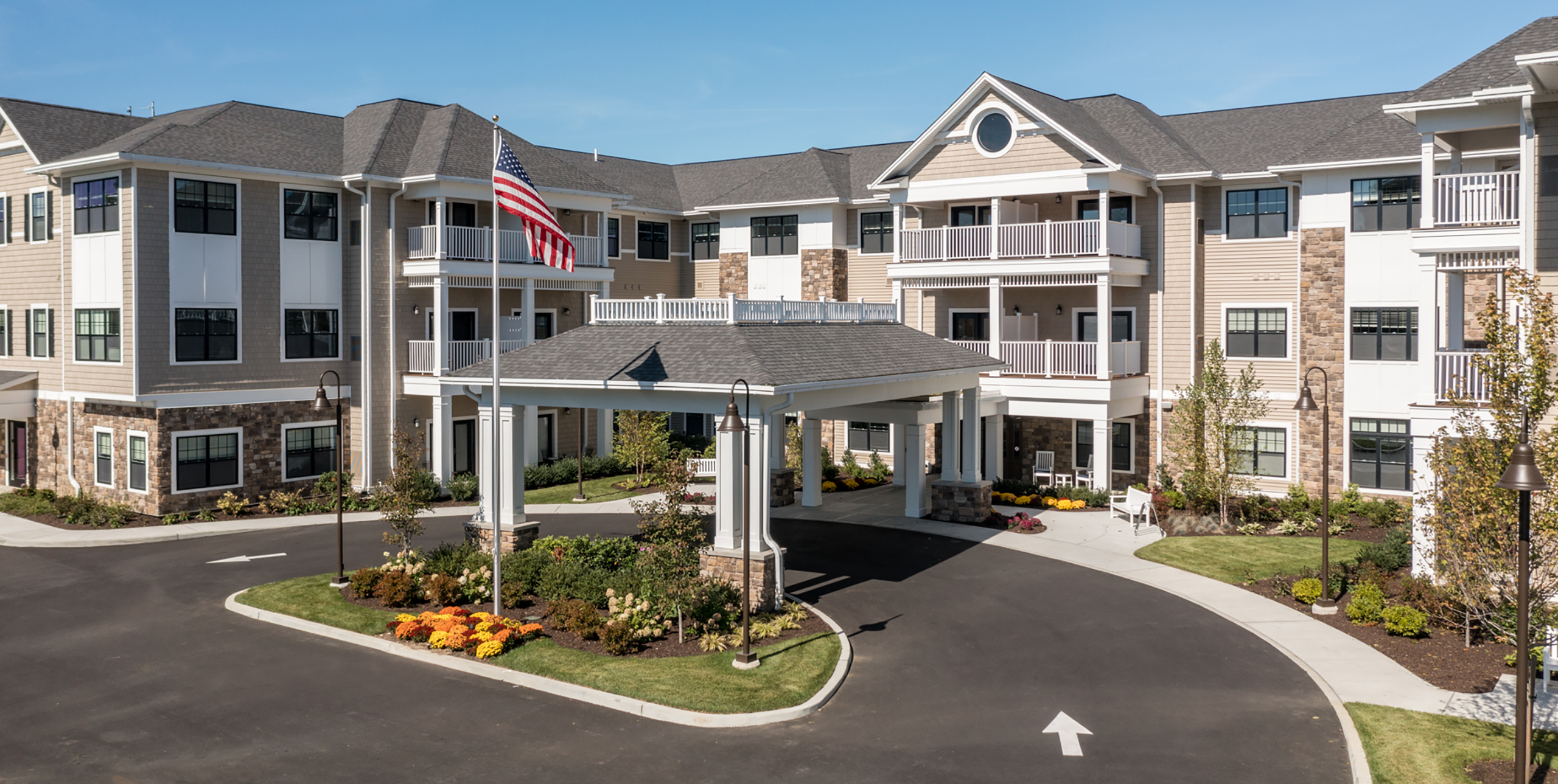The entrance to Brightview Senior Living in Port Jefferson Station