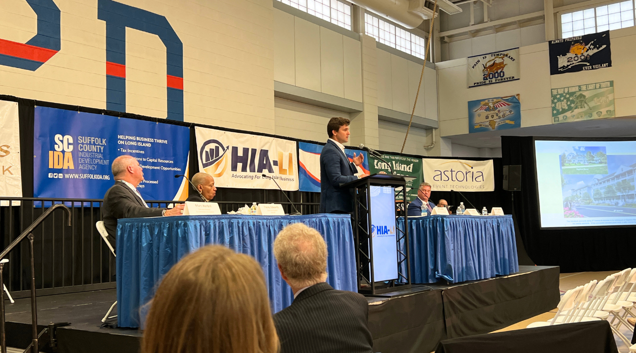 Jimmy Coughlan speaking at the HIA-LI's Annual Trade Show luncheon panel