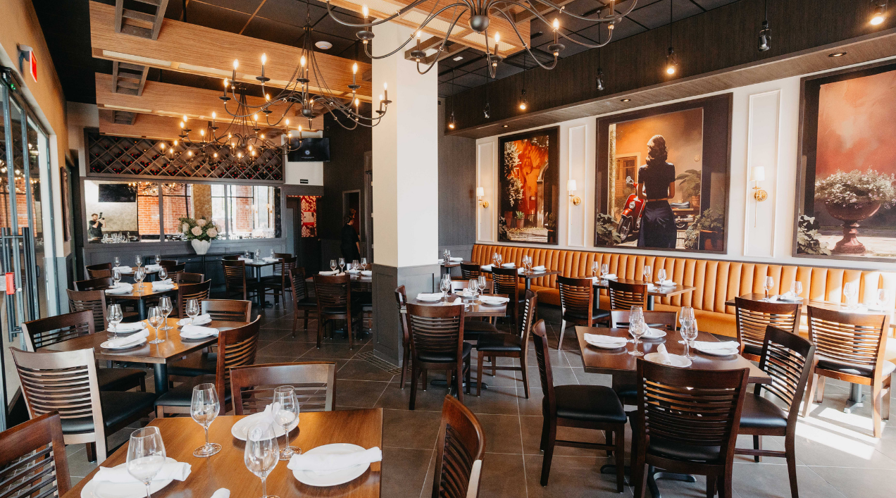 Interior of VESPA Italian Kitchen & Cocktails in Ronkonkoma