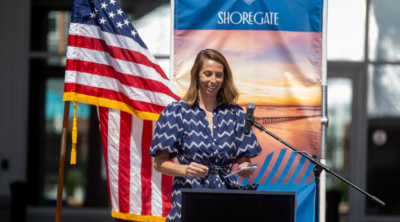 Kelley Heck at the Shoregate grand opening