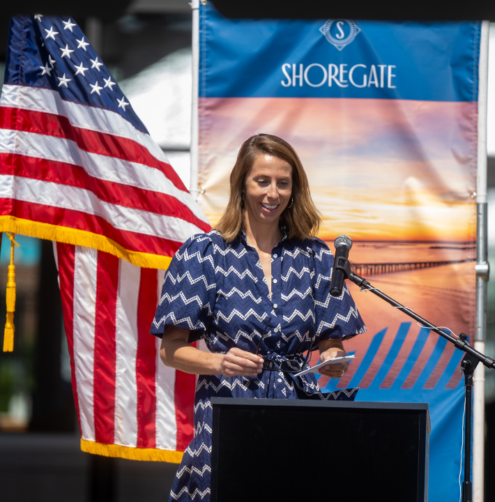 Kelley Heck at the Shoregate grand opening